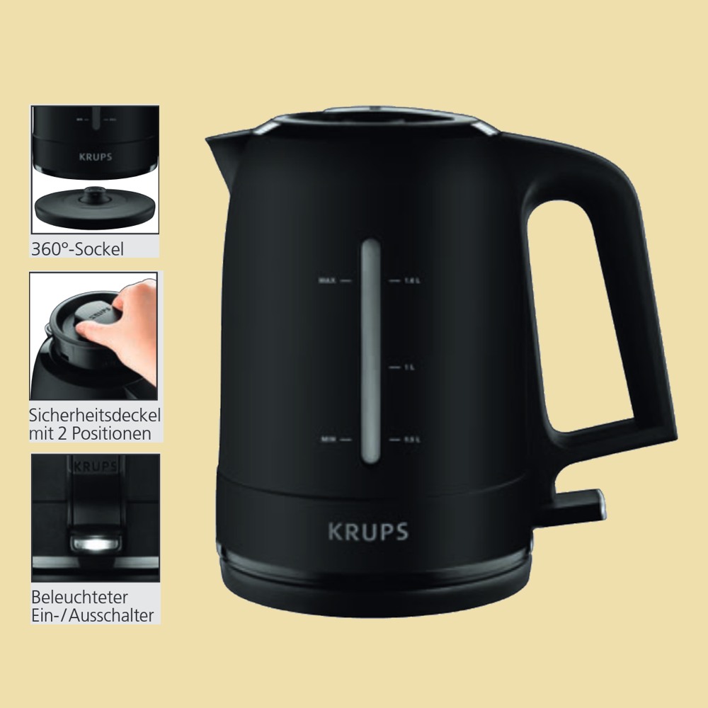 Krups Wasserkocher ProAroma BW 2448 schwarz matt eBay