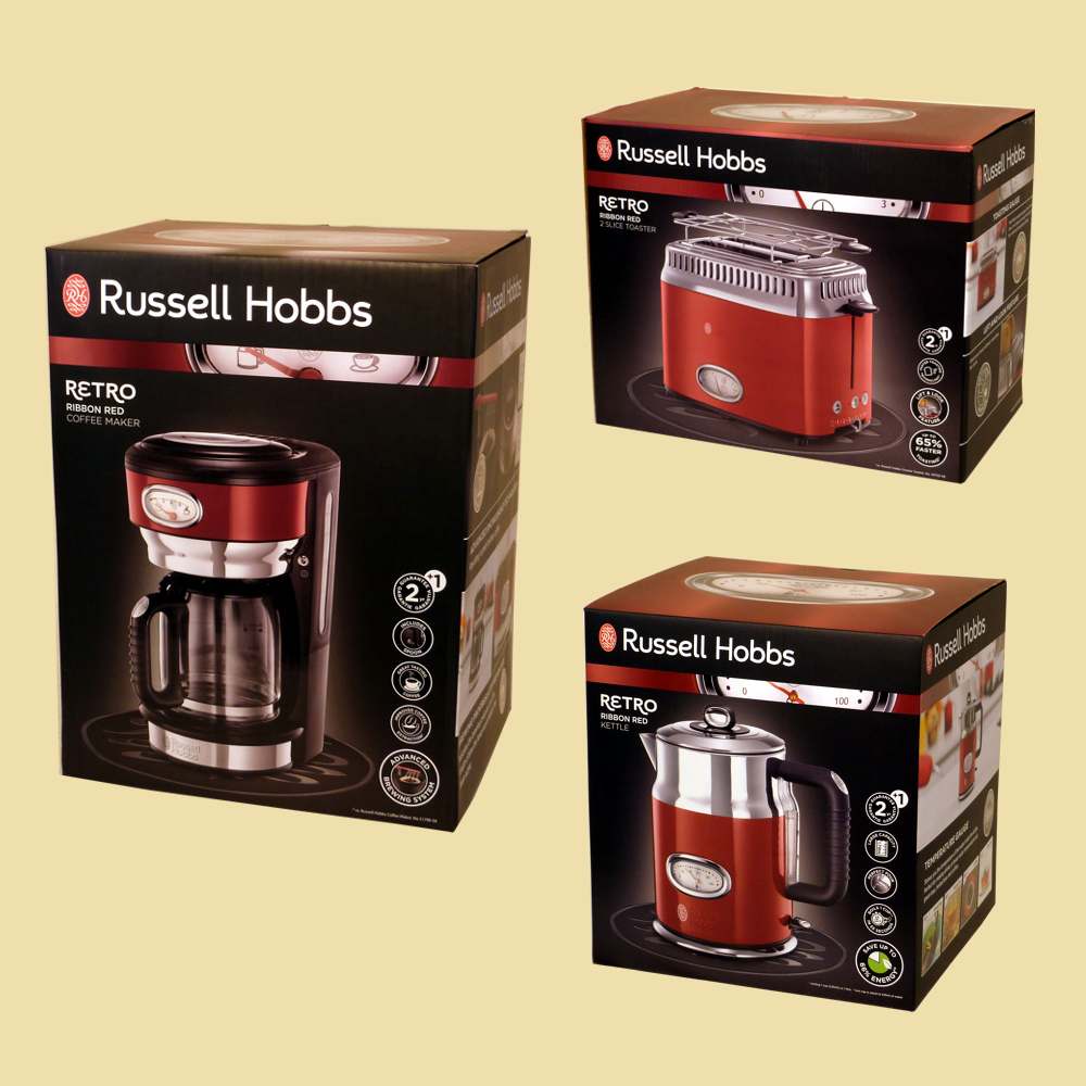 Russell Hobbs Frühstücksset Retro Ribbon Red 2170056 + 2168056